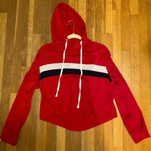 Cropped long sleeve hoodie